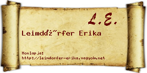 Leimdörfer Erika névjegykártya